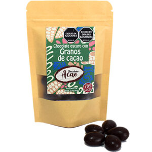 Granos de Cacao cubiertos de Chocolate Oscuro al 70%
