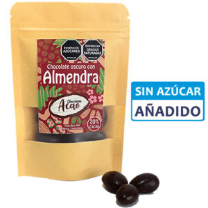 Almendra cubierta de Chocolate Oscuro al 70% Sin Azúcar